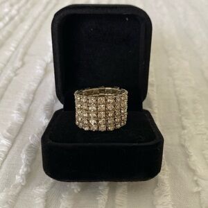 Rhinestone Diamond Chunky Bling Statement Ring Bling size 6